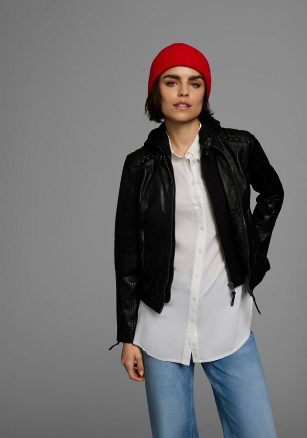 ALPENBLITZ Leren jack Lissabon voor zomer en tussenseizoen van lamsnappa leer stijlvol - Foto 11