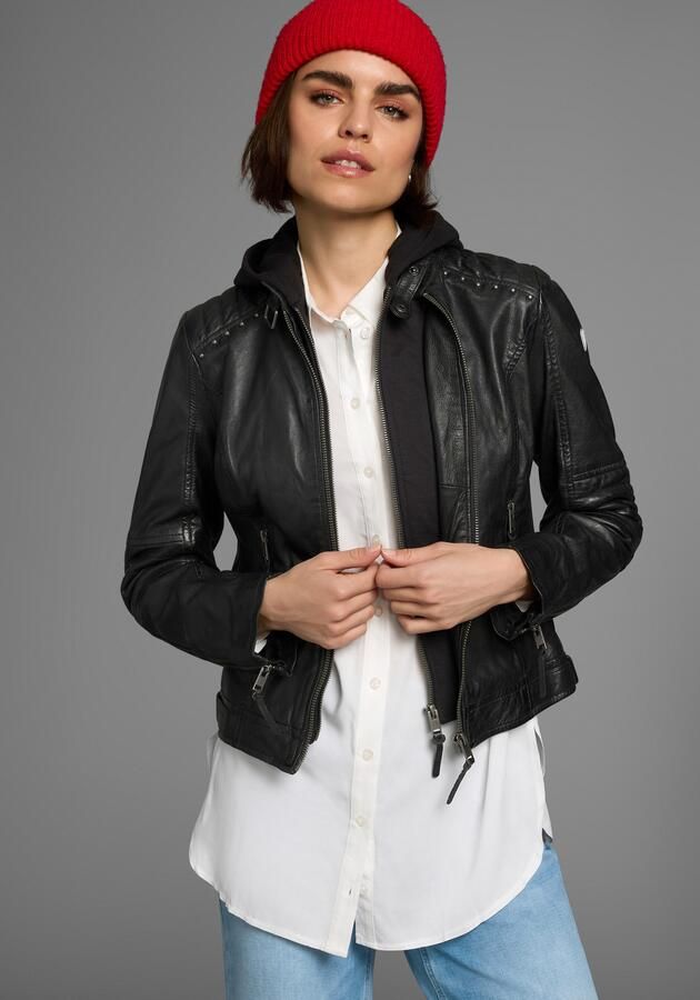 ALPENBLITZ Leren jack Lissabon voor zomer en tussenseizoen van lamsnappa leer stijlvol - Foto 13