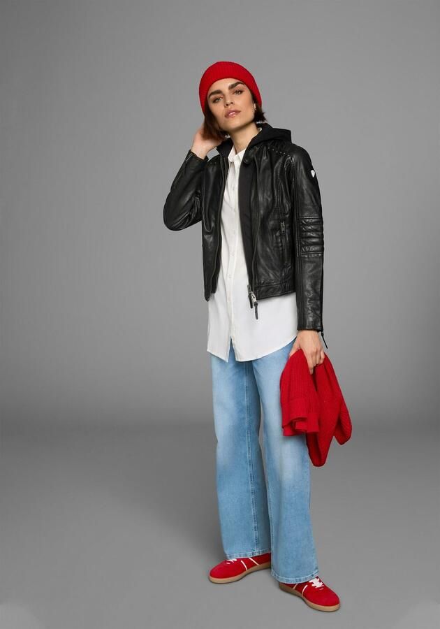 ALPENBLITZ Leren jack Lissabon voor zomer en tussenseizoen van lamsnappa leer stijlvol - Foto 14