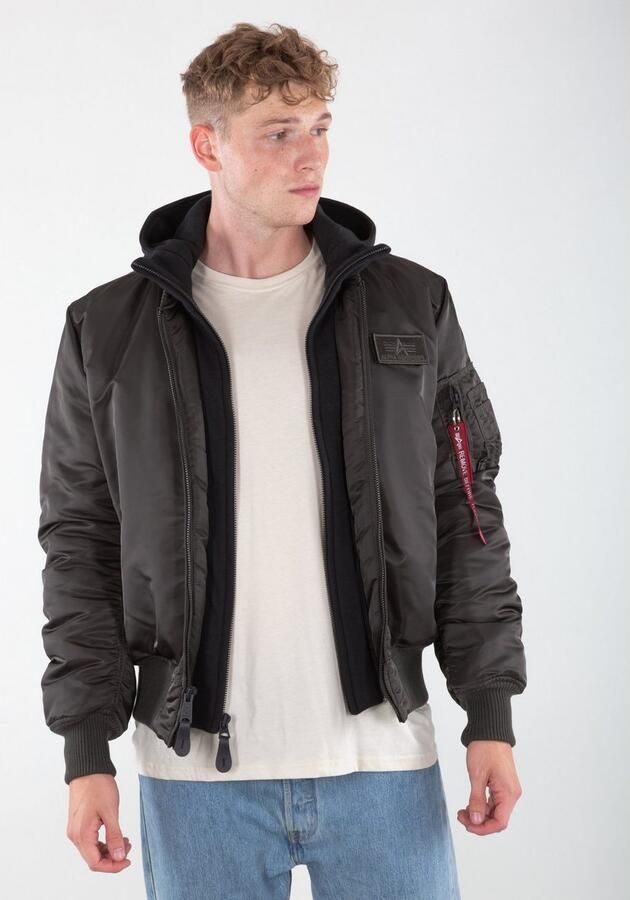 Alpha industries Bomberjack met capuchon en labelstitching - Foto 3