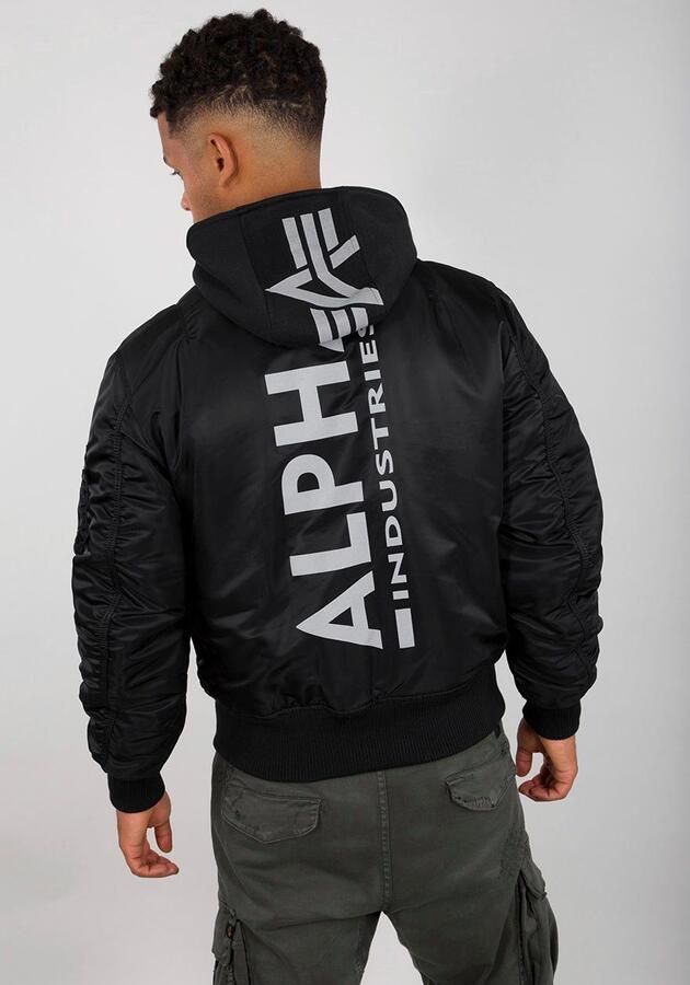 Alpha industries Heren Bomberjack met Afneembare Capuchon Black Heren - Foto 3