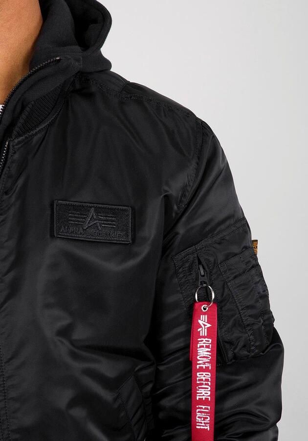 Alpha industries Heren Bomberjack met Afneembare Capuchon Black Heren - Foto 4
