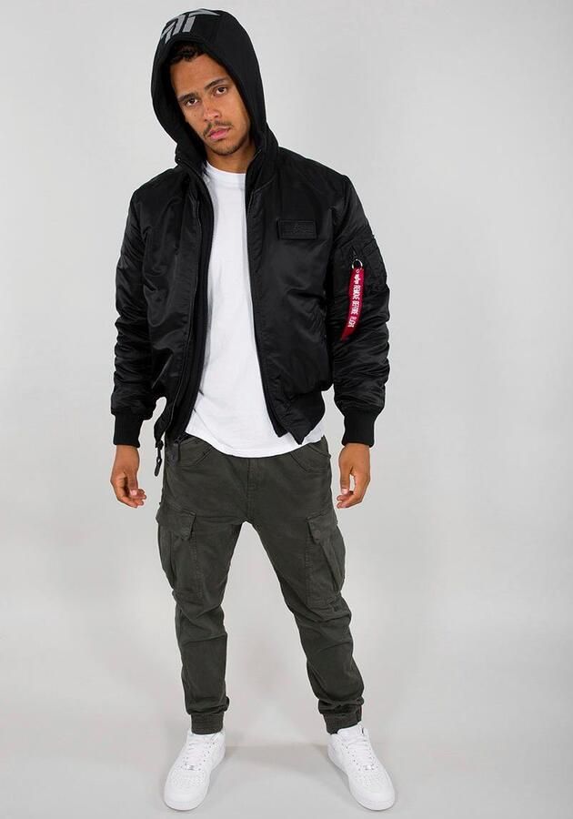 Alpha industries Heren Bomberjack met Afneembare Capuchon Black Heren - Foto 5