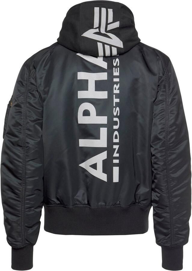 Alpha industries Heren Bomberjack met Afneembare Capuchon Black Heren - Foto 2