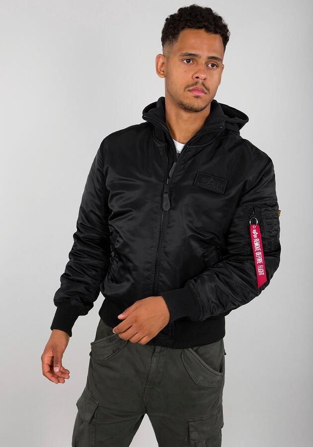 Alpha industries Heren Bomberjack met Afneembare Capuchon Black Heren - Foto 7