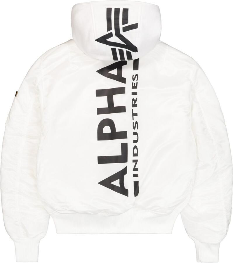 Alpha industries Ma-1 Zh Back Print Bomberjacks Kleding white black maat: S beschikbare maaten:S