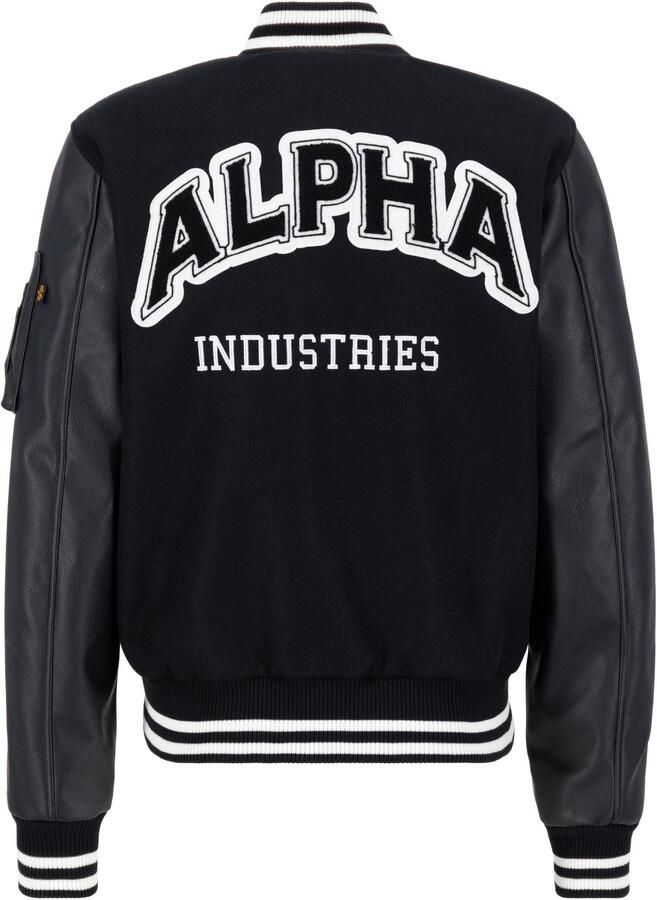 Alpha industries Zwarte College Jack met Geborduurde Patches Black Heren - Foto 6
