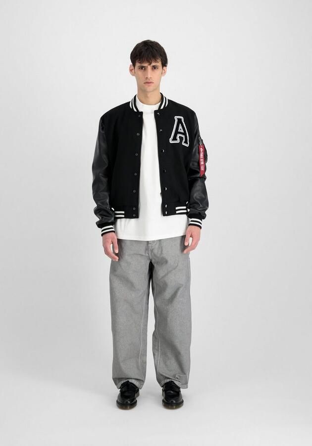 Alpha industries Zwarte College Jack met Geborduurde Patches Black Heren - Foto 2