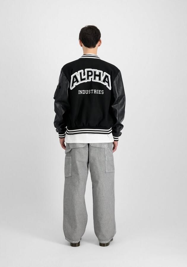 Alpha industries Zwarte College Jack met Geborduurde Patches Black Heren - Foto 4