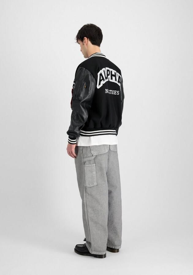 Alpha industries Zwarte College Jack met Geborduurde Patches Black Heren - Foto 5