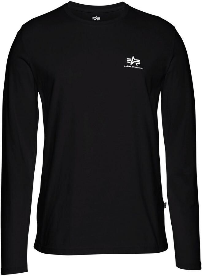 Alpha industries Men& T -shirt Basic Ls Small Logo198517 03 S Zwart Heren