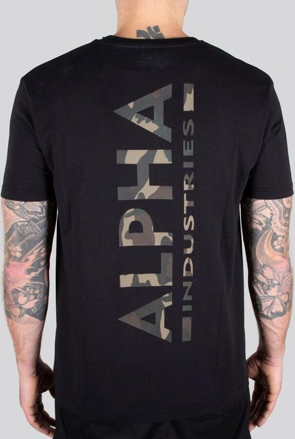 Alpha industries Backprint T Camo Print T-shirts Kleding black woodland camo maat: XXL beschikbare maaten:S M L XXL - Foto 5