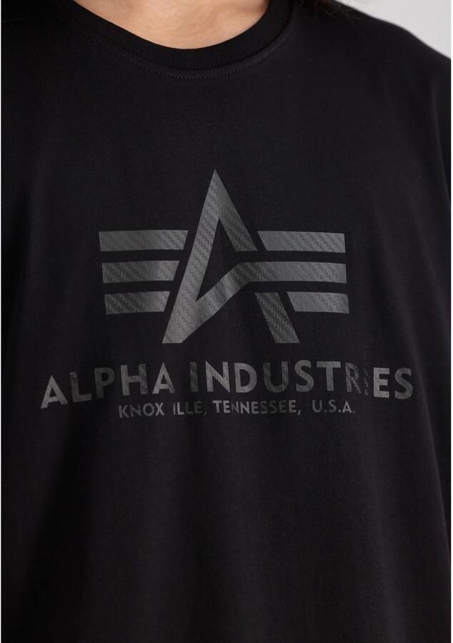 Alpha industries T-shirt met labelprint en ronde hals