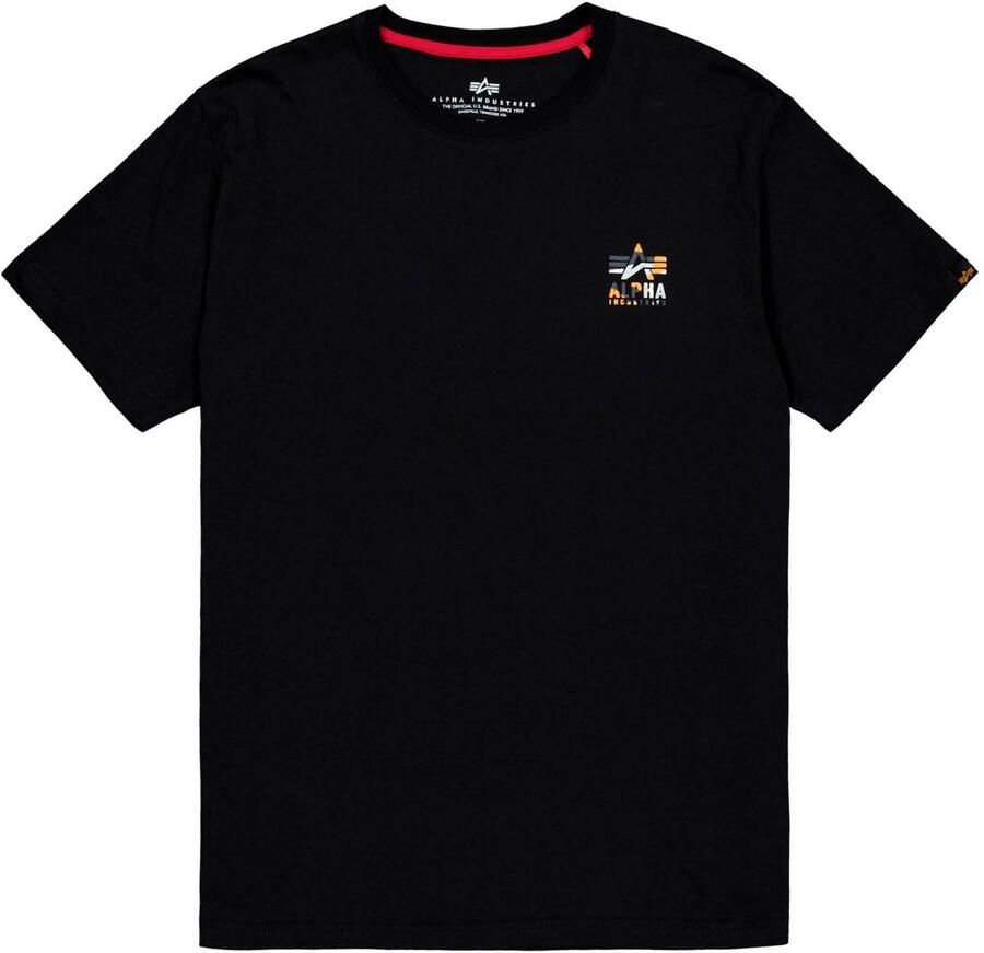 Alpha Industries Shirt met ronde hals Camo Logo Puff Print BP T