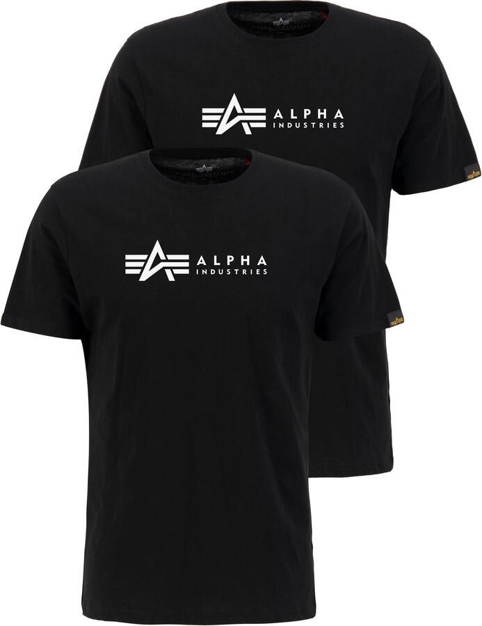 Alpha industries Label T (2 Pack) T-shirts Kleding Black maat: XXL beschikbare maaten:S M L XXL - Foto 6