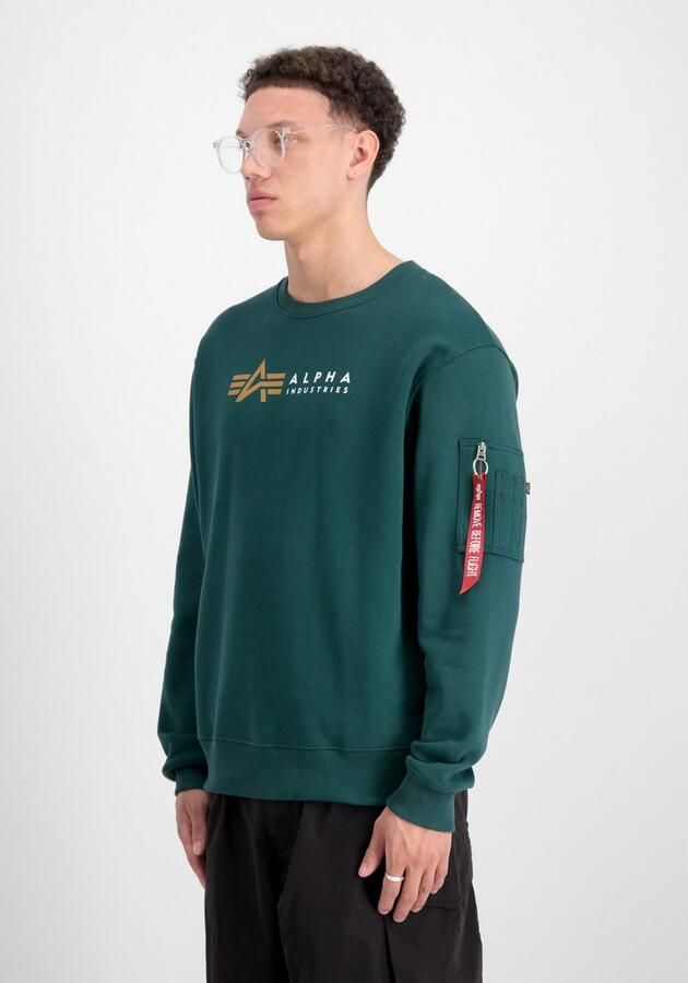 Alpha industries Sweatshirt met labelprint en ritszak - Foto 4