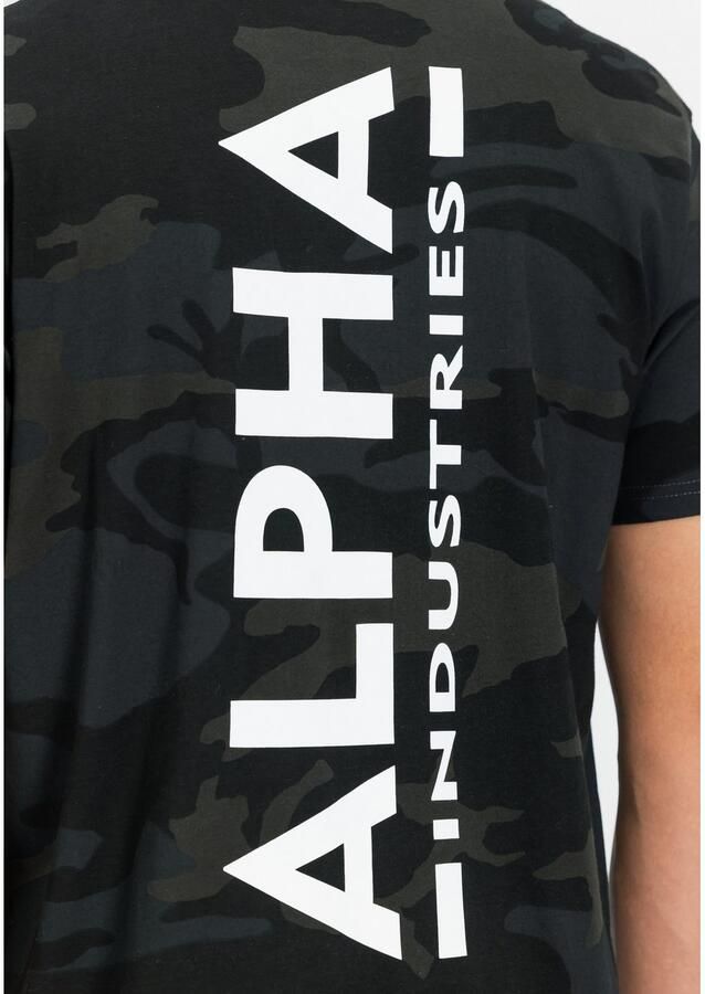 Alpha Industries Shirt met ronde hals Backprint T Camo