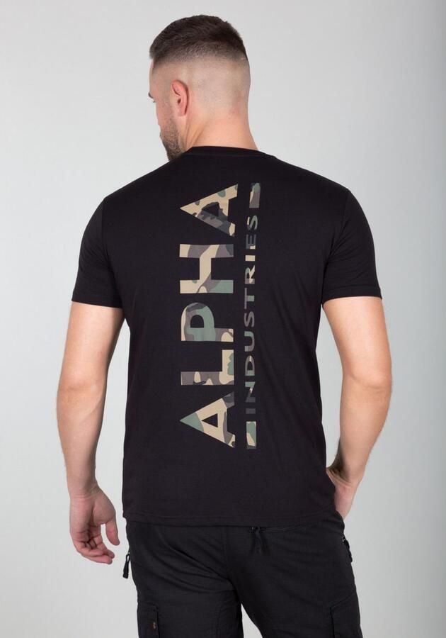 Alpha industries Backprint T Camo Print T-shirts Kleding black woodland camo maat: XXL beschikbare maaten:S M L XXL - Foto 5