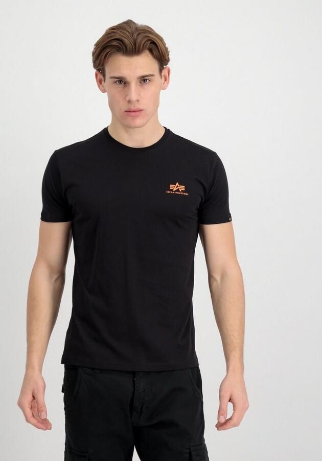 Alpha industries T-shirt reflecterend Backprint T Print Zwart Heren
