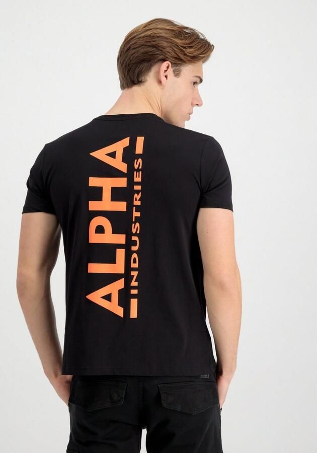 Alpha industries T-shirt reflecterend Backprint T Print Zwart Heren - Foto 4