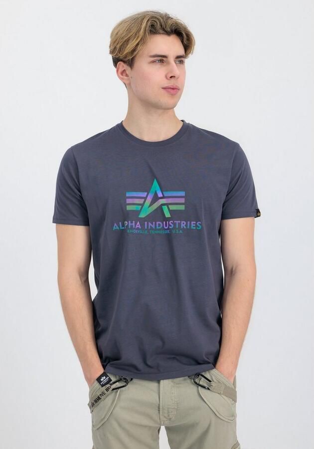 Alpha industries T-shirt met labelprint model 'Rainbow' - Foto 4