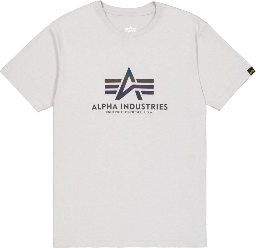 Alpha industries T-shirt met labelprint model 'Rainbow'
