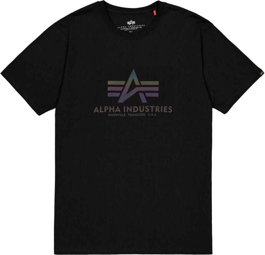 Alpha industries T-shirt met labelprint model 'Rainbow'