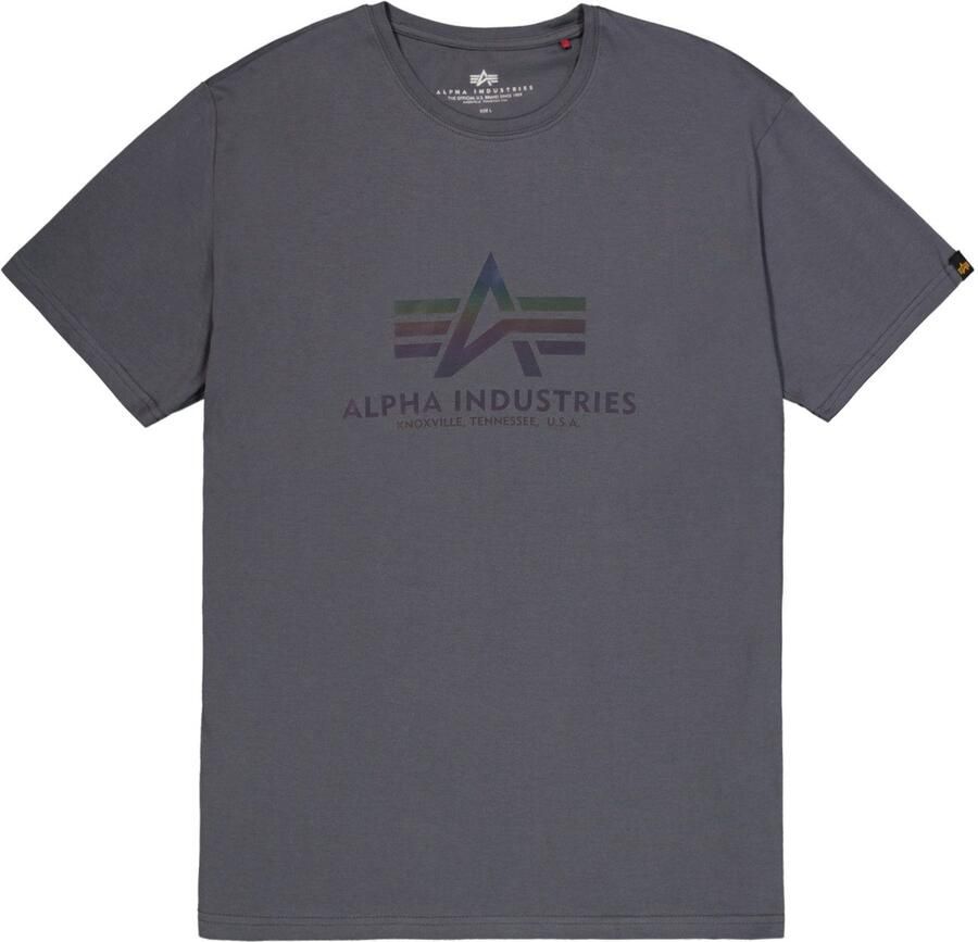 Alpha industries T-shirt met labelprint model 'Rainbow'