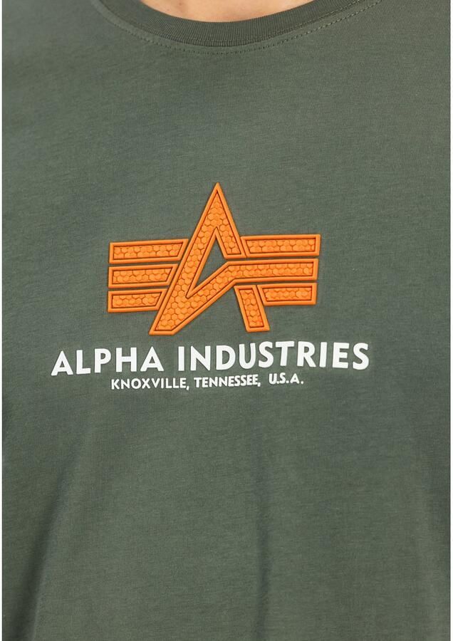 Alpha industries Modern Comfort T-shirt met 3D Print Green Heren