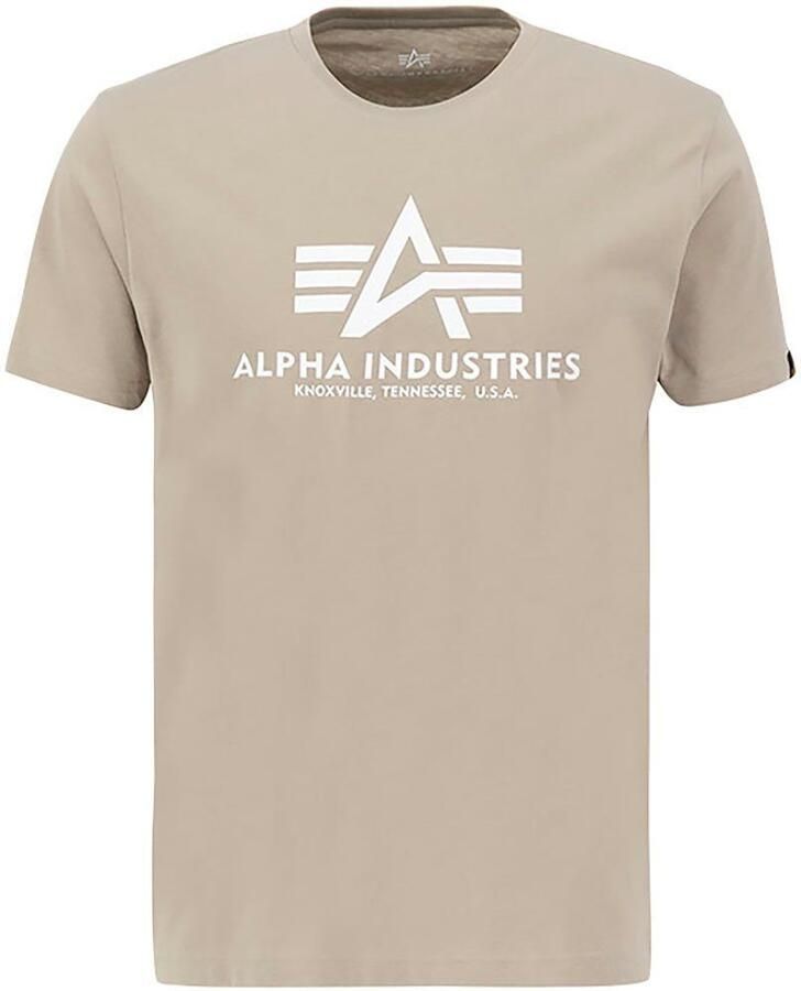 Alpha industries Heren Basic T-shirt Korte Mouw Beige Heren