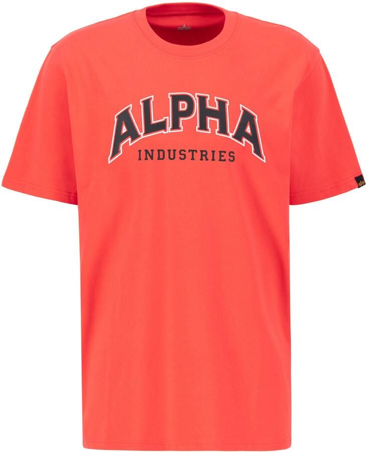 Alpha industries Rode College Tee Korte Mouw T-shirt Red Heren - Foto 6