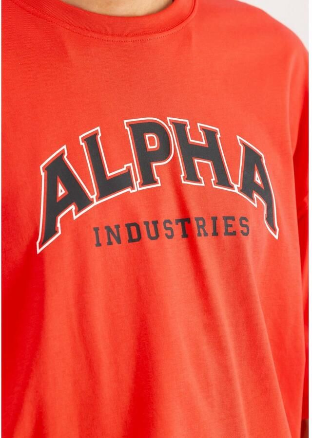 Alpha industries Rode College Tee Korte Mouw T-shirt Red Heren
