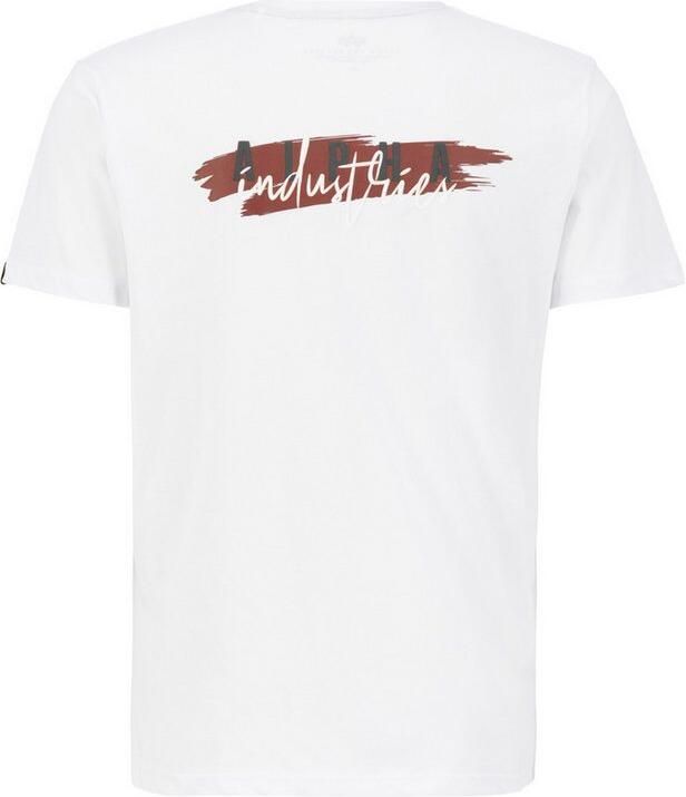 Alpha industries Katoenen T-shirt Handtekening Puff Print White Heren - Foto 6