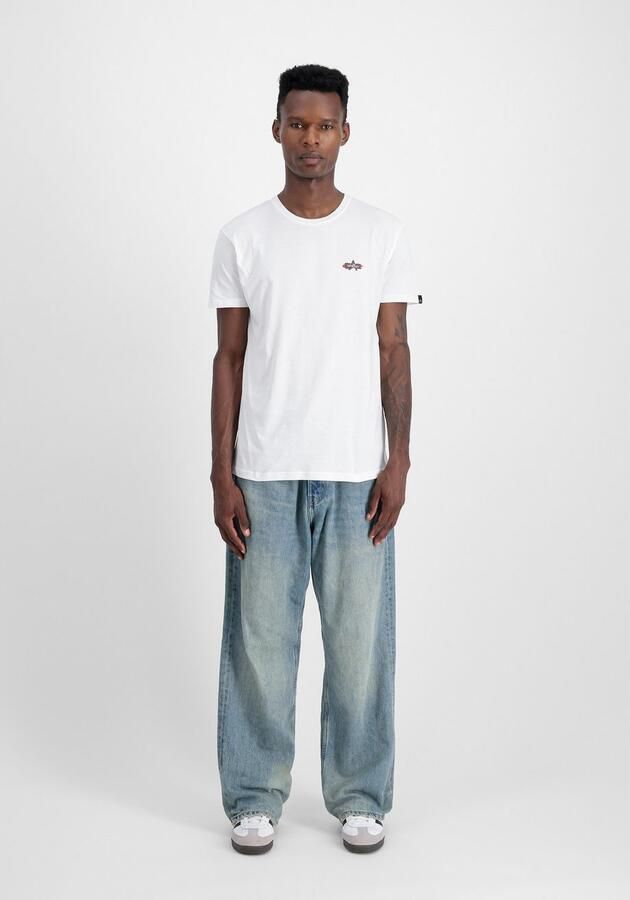 Alpha industries Katoenen T-shirt Handtekening Puff Print White Heren - Foto 2