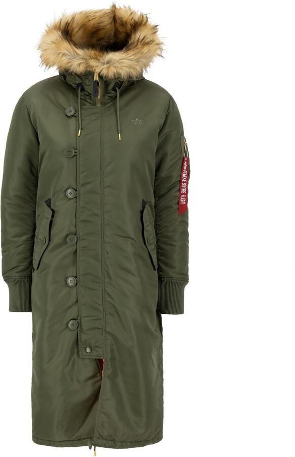 Alpha industries Lange jas met imitatiebont model 'LONG FISHTAIL' - Foto 6