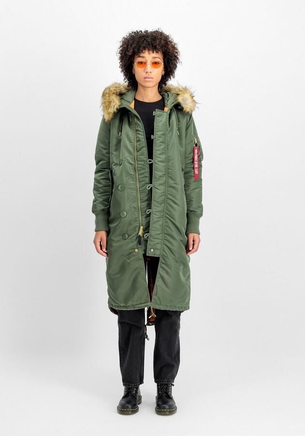Alpha industries Lange jas met imitatiebont model 'LONG FISHTAIL' - Foto 2
