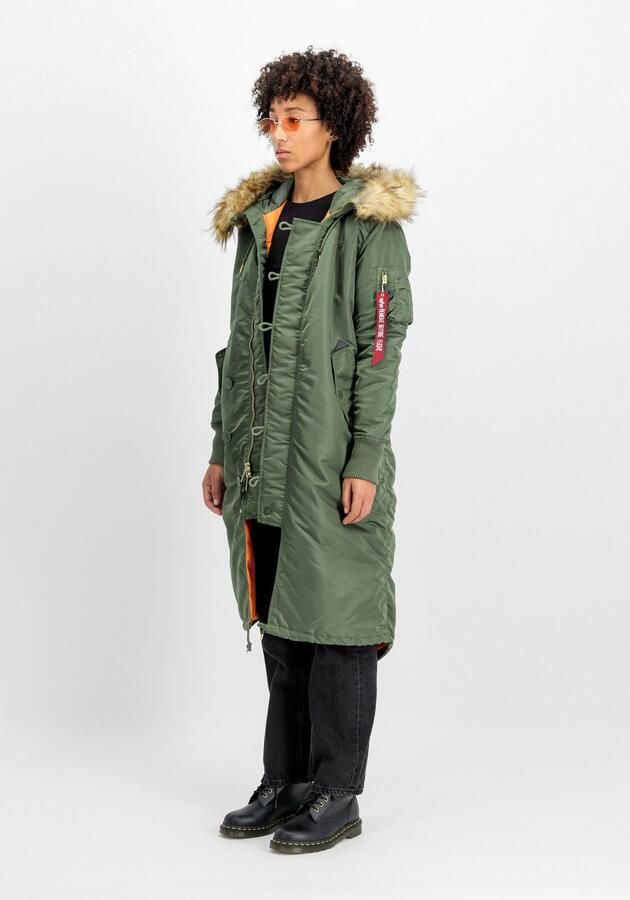 Alpha industries Lange jas met imitatiebont model 'LONG FISHTAIL' - Foto 3