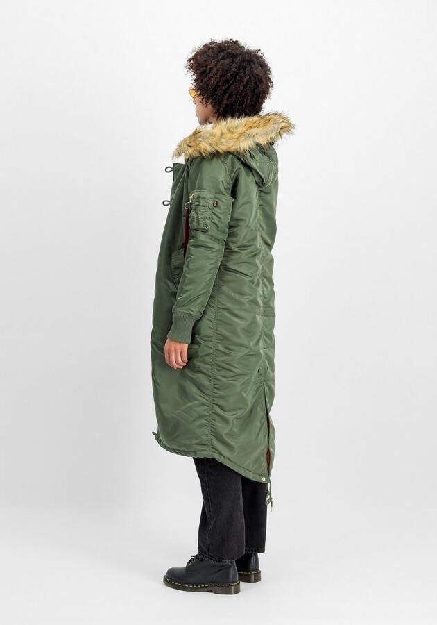 Alpha industries Lange jas met imitatiebont model 'LONG FISHTAIL' - Foto 4