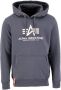 Alpha industries Klassieke Heren Hoodie met Verstelbare Capuchon Gray Heren - Thumbnail 1