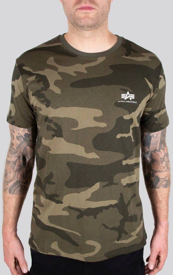 Alpha Industries Shirt met ronde hals Backprint T Camo