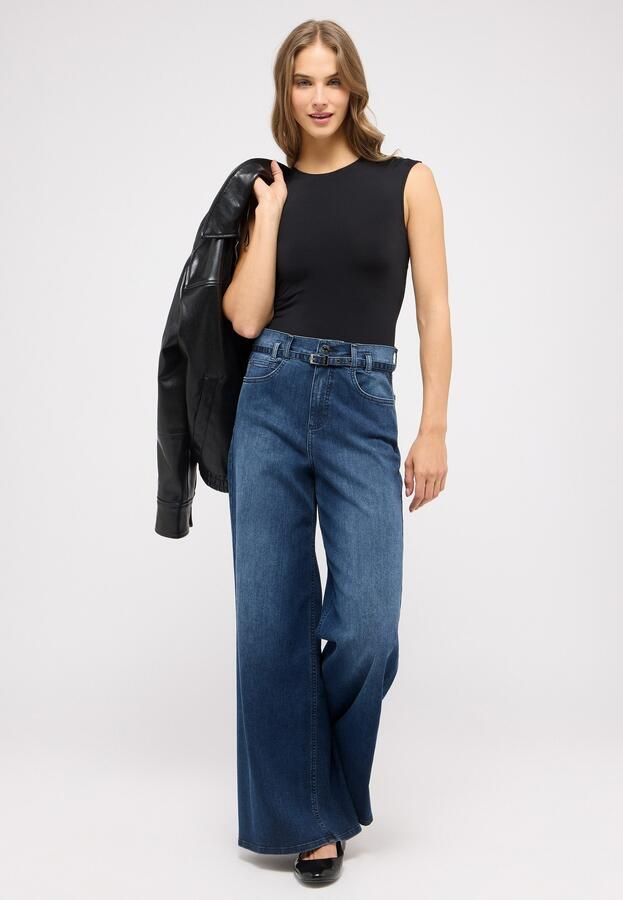 ANGELS Relax fit jeans LIVA BELT met zeer wijde pijpen en riem