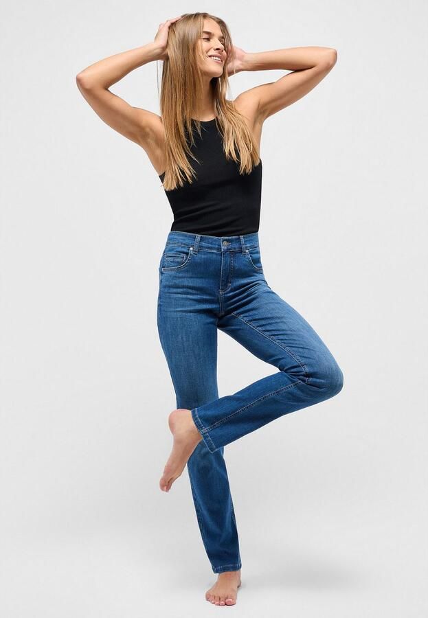 Angels Slim tapered fit stoffen broek met stretch model 'Solid' - Foto 4