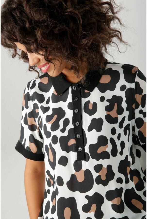 Aniston CASUAL Blouse met korte mouwen in extravagant dierenprint elk stuk is uniek nieuwe collectie - Foto 6
