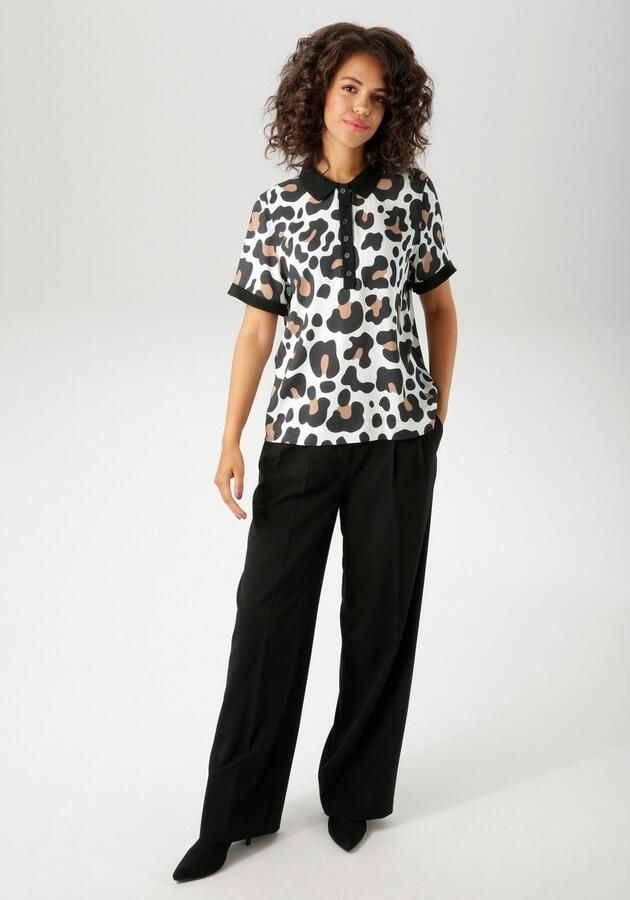 Aniston CASUAL Blouse met korte mouwen in extravagant dierenprint elk stuk is uniek nieuwe collectie - Foto 5