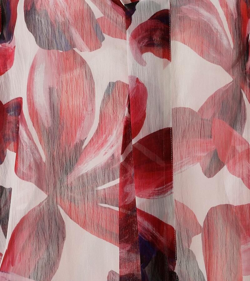 Aniston CASUAL Blouse met kraagstrik bedrukt met grootvlak grafische bladeren nieuwe collectie