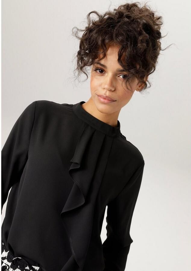 Aniston CASUAL Blouse met lange mouwen met kleine volant voor - Foto 3