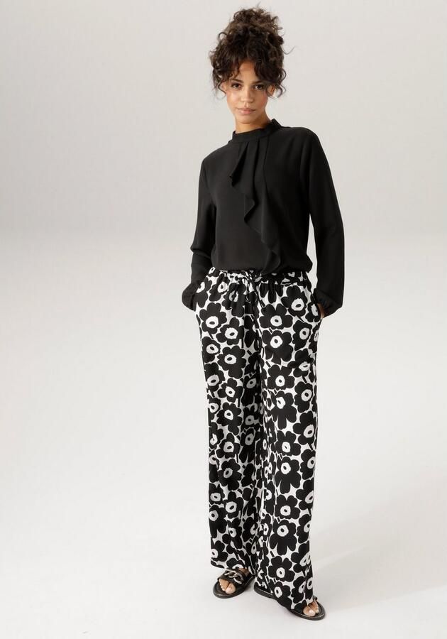 Aniston CASUAL Blouse met lange mouwen met kleine volant voor - Foto 5