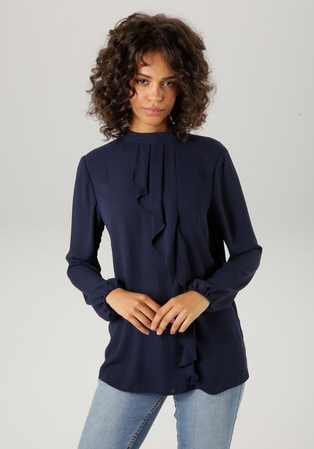 Aniston CASUAL Blouse met lange mouwen met kleine volant voor - Foto 7