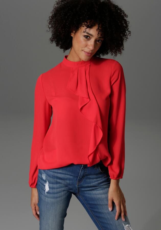 Aniston CASUAL Blouse met lange mouwen met kleine volant voor - Foto 7