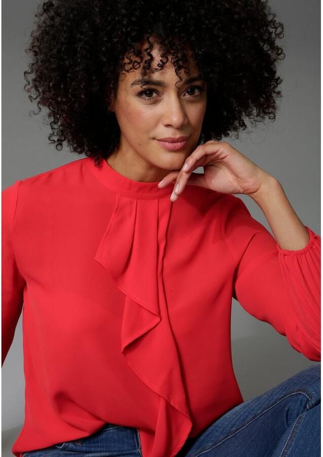 Aniston CASUAL Blouse met lange mouwen met kleine volant voor - Foto 3